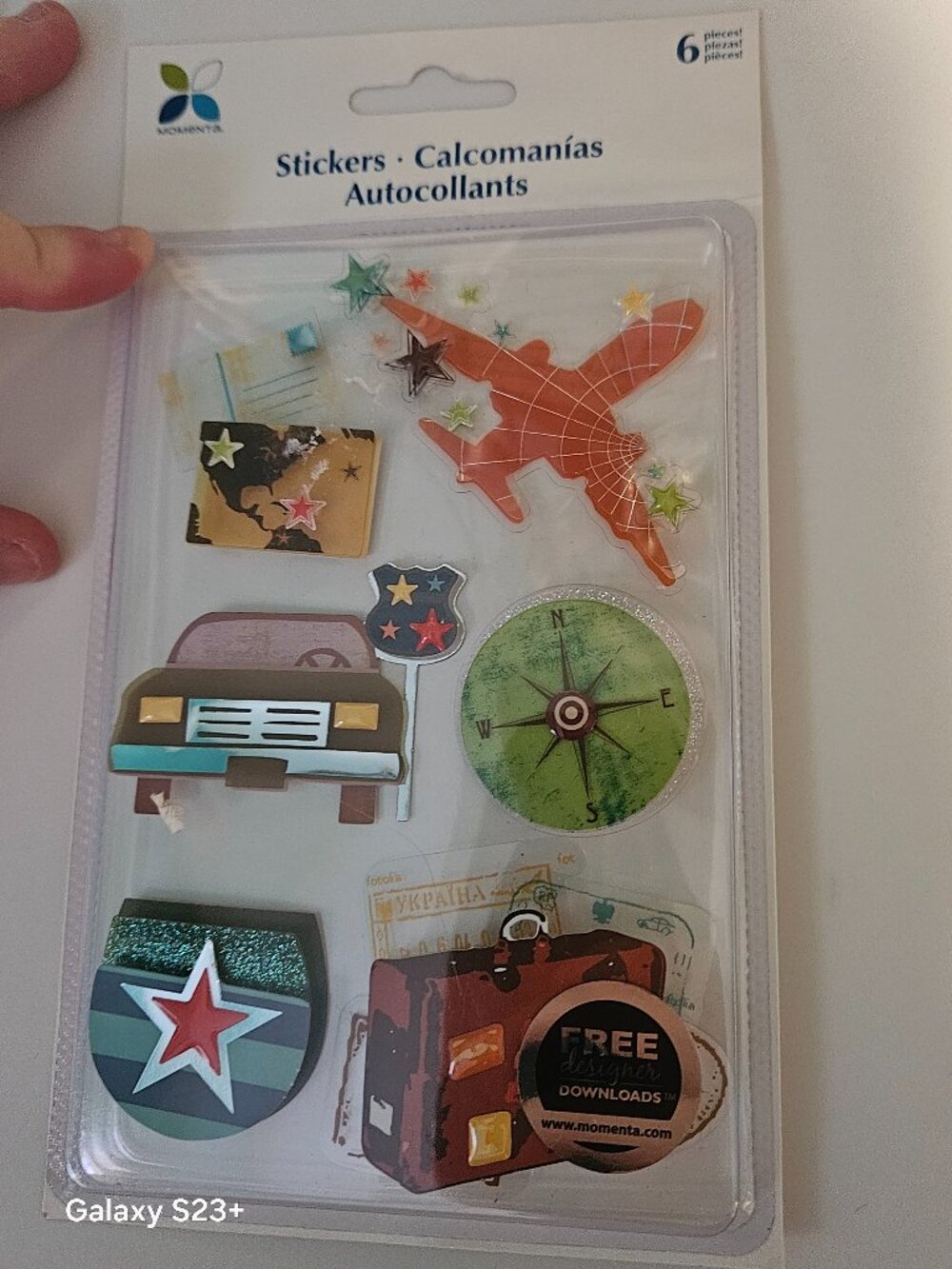RARE MOMENTA CLEAR LAYERED EMBELLISHMENT SCRAPBOOKING TRAVEL VACATION STICKERS